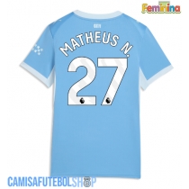 Camisa de time de futebol Manchester City Matheus Nunes #27 Replicas 1º Equipamento Feminina 2026-27 Manga Curta